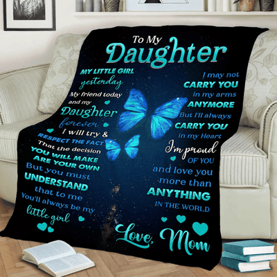 To My Daughter You Are My Sunshine Customized Blanket, Blanket For Daughter From Mom, Gift For Daughter's Birthday, Christmas, Custom gift
