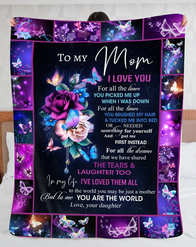To My Mom Blanket, To My Mom Blanket From Daughter, To My Mom Fleece Blanket, Sherpa Blanket