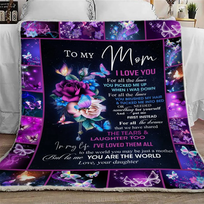 To My Mom Blanket, To My Mom Blanket From Daughter, To My Mom Fleece Blanket, Sherpa Blanket