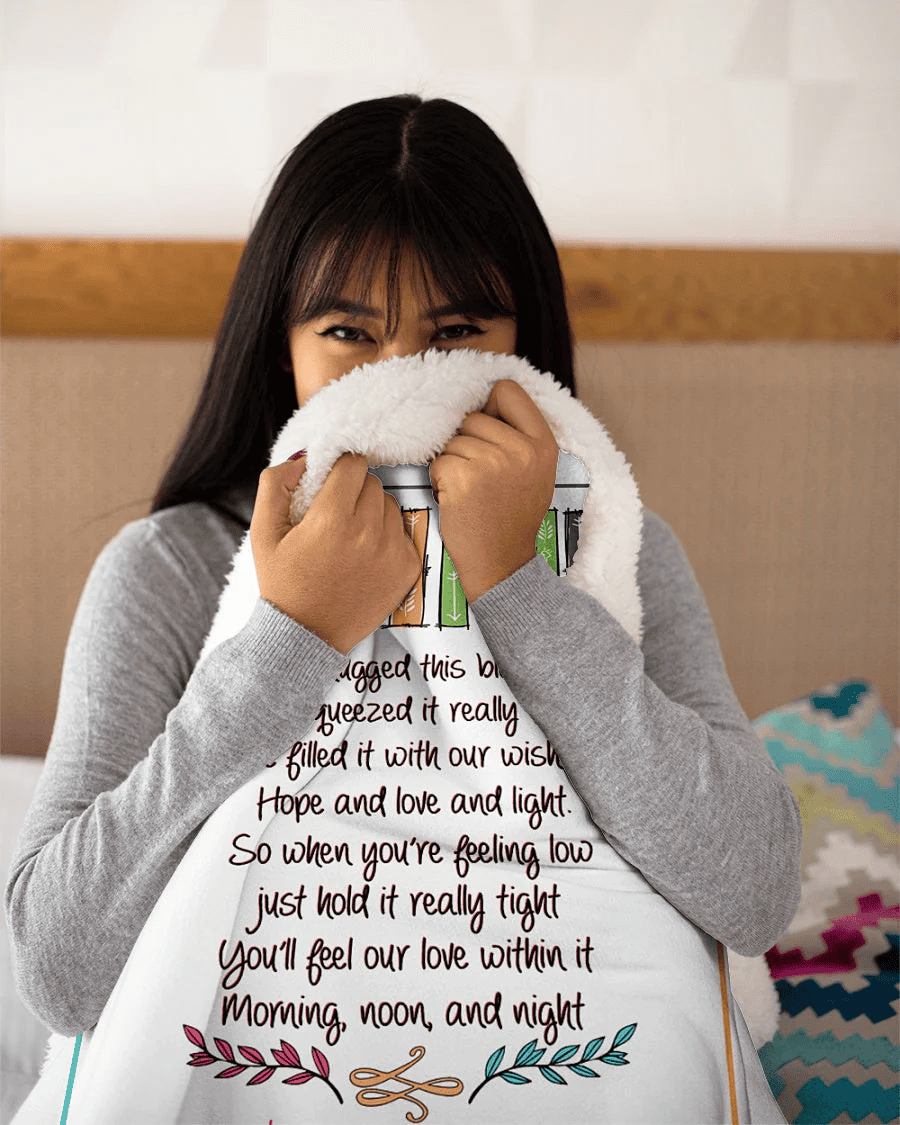 Chillever - Personalized Mimi Blanket, Mimi Blanket With Grandkids Names, Mimi We Hugged This Blanket