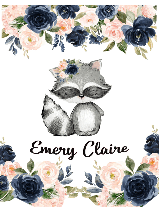 Personalized Blanket- Personalized Baby Name Blanket, Personalized Baby Gift, Racoon