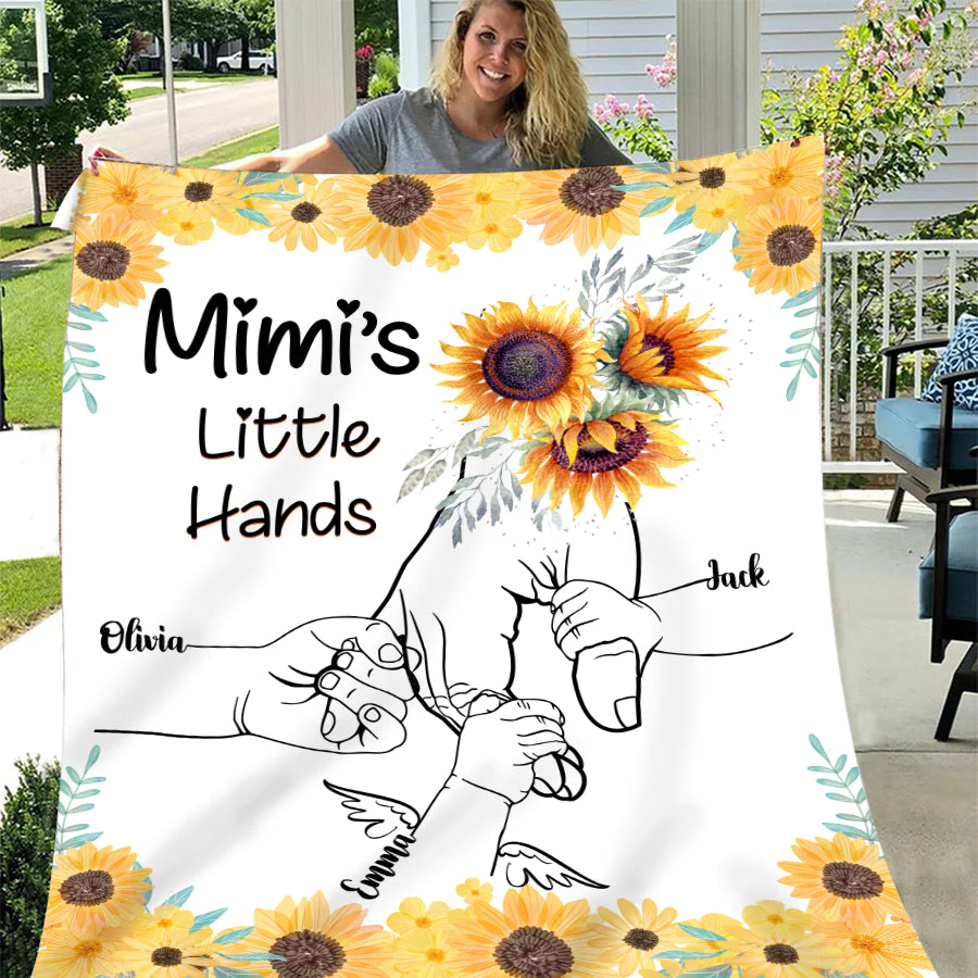 Mimi Hands Grandkids Blanket