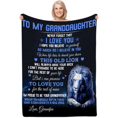 To My Granddaughter From Grandma - Personalized Elephant Blanket Gift For Birthday Anniversary Wedding Graduation Gift For Her