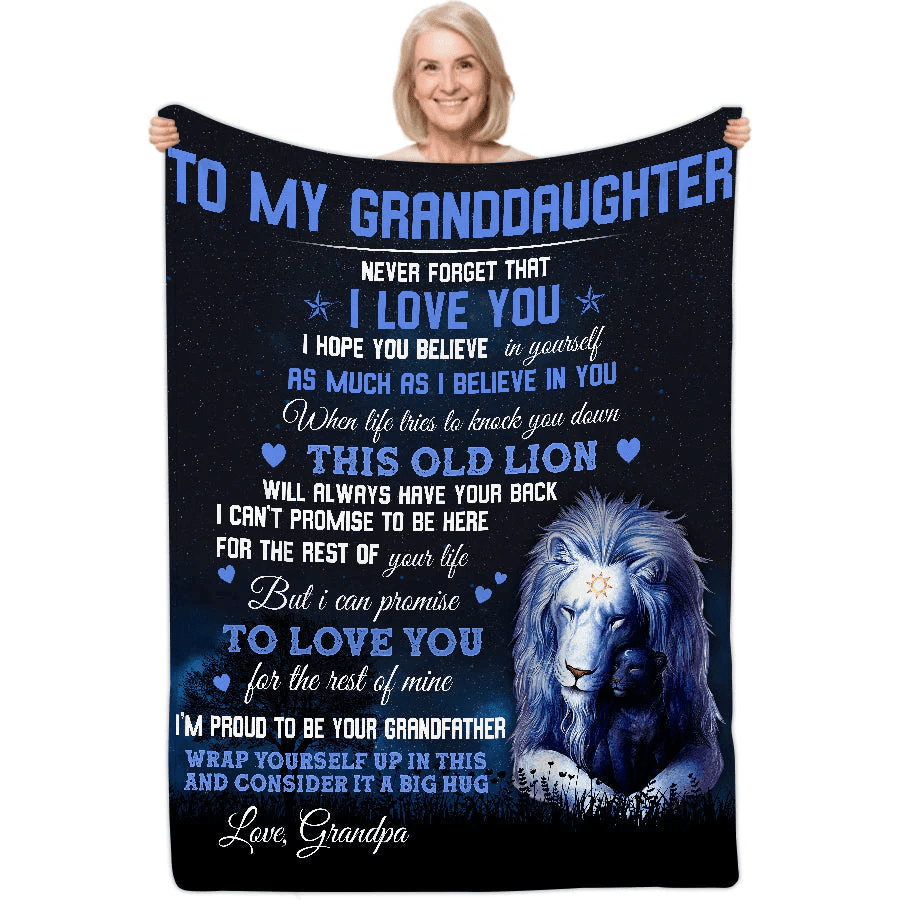 To My Granddaughter From Grandma - Personalized Elephant Blanket Gift For Birthday Anniversary Wedding Graduation Gift For Her