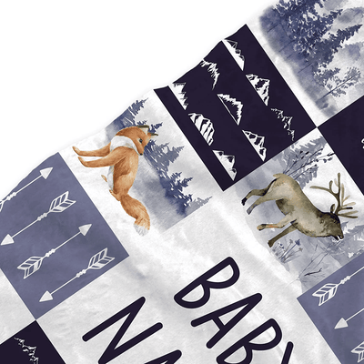 Personalized Baby Blankets, Custom Baby Blanket - Baby Blanket with Name for Boys, Best Gift for Baby, Newborn Deer Flush Fleece