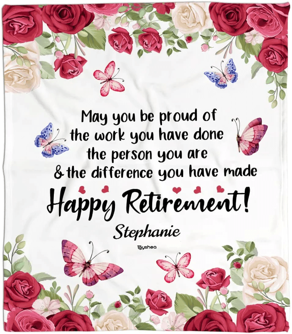 Happy Retirement Gifts For Women Blanket Personalized Retirement Gifts Soft Throw Blankets For Bedding Sofa Presents Idea For Retired Colleague Coworker Mom Grandma Friends Aunt