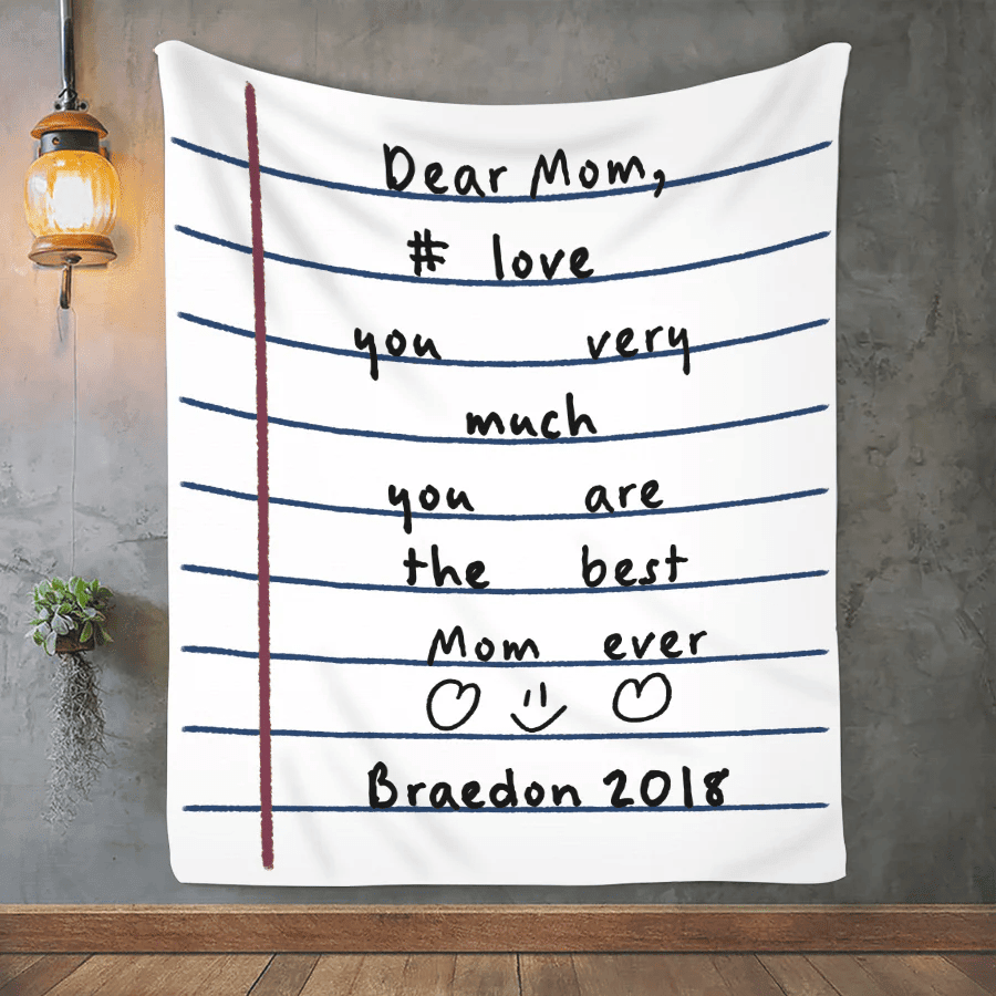 Personalized Mom Blanket, Mom Blanket With Kid Name Blanket