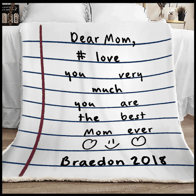 Personalized Mom Blanket, Mom Blanket With Kid Name Blanket
