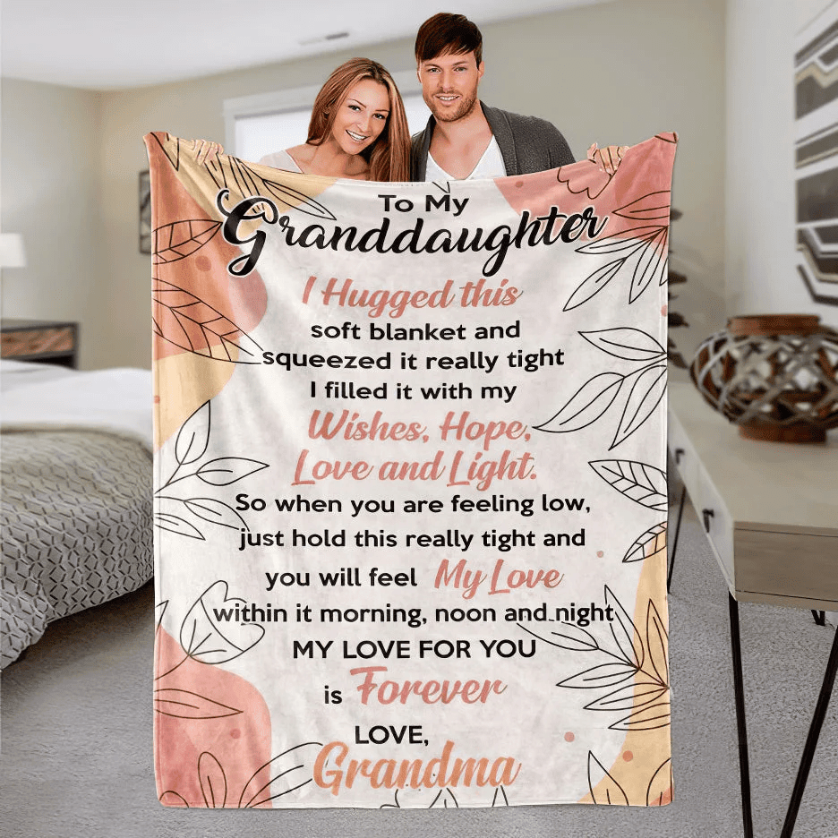 Personalized My Granddaughter - My Love for you is forever Grandma Blanket