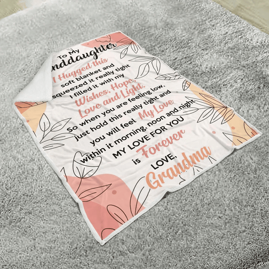 Personalized My Granddaughter - My Love for you is forever Grandma Blanket
