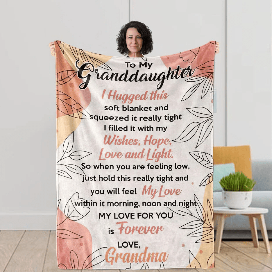 Personalized My Granddaughter - My Love for you is forever Grandma Blanket