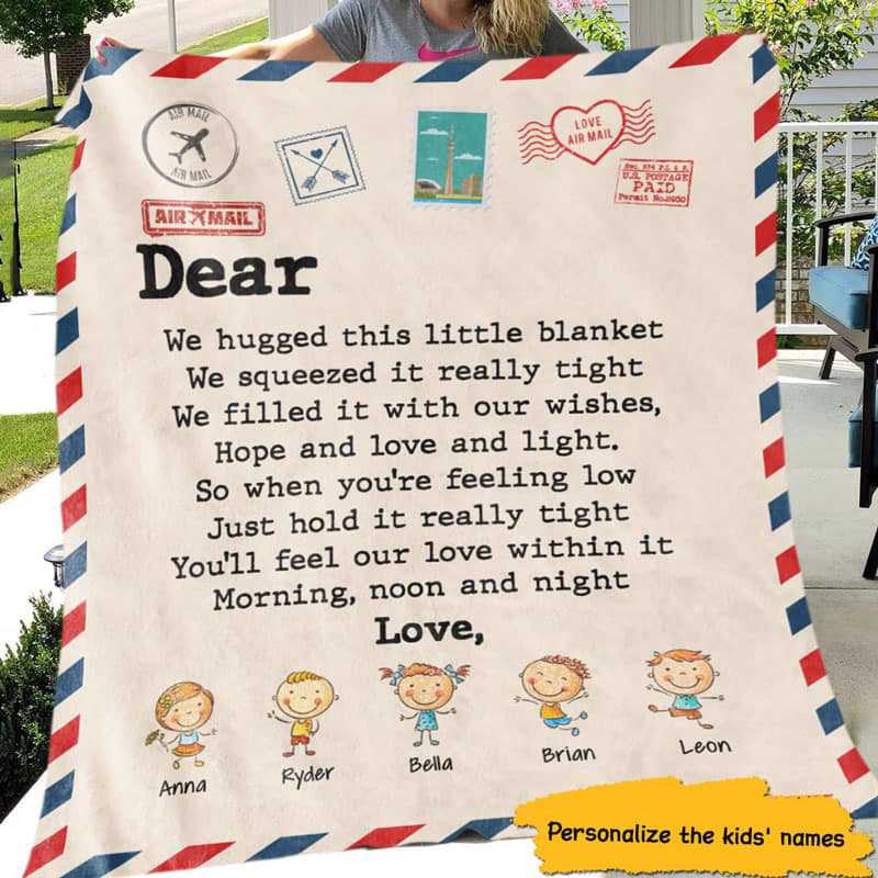 Dear Nana Postcard Personalized Fleece/Sherpa Blanket