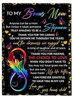 To my Bonus Mom blanket Step Mom blanket Personalized Fleece Sherpa Blankets