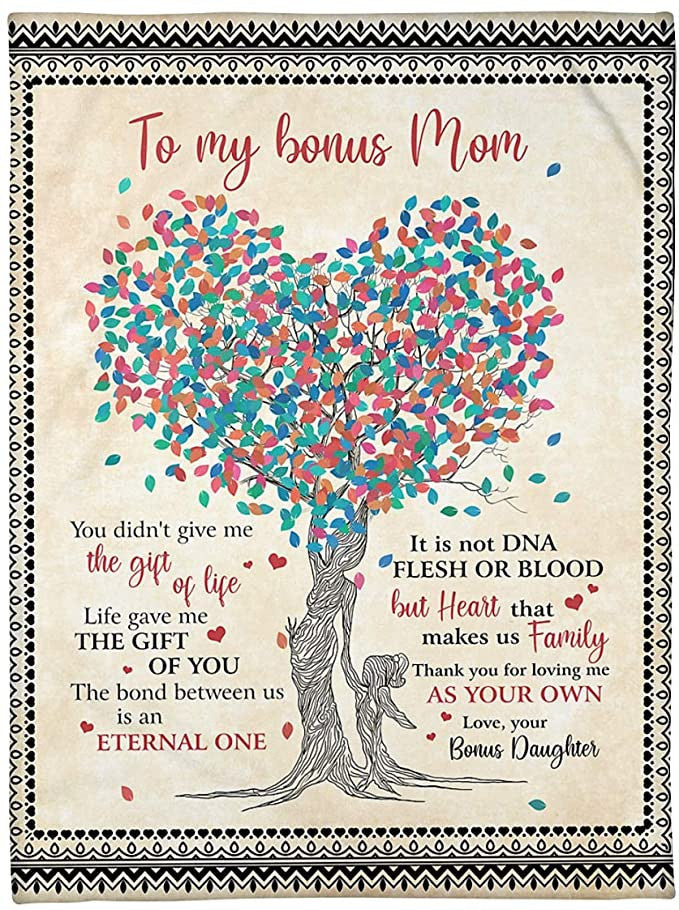 To my Bonus Mom blanket Step Mom blanket Personalized Fleece Sherpa Blankets
