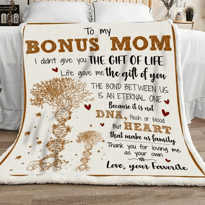 To my Bonus Mom blanket Step Mom blanket Personalized Fleece Sherpa Blankets