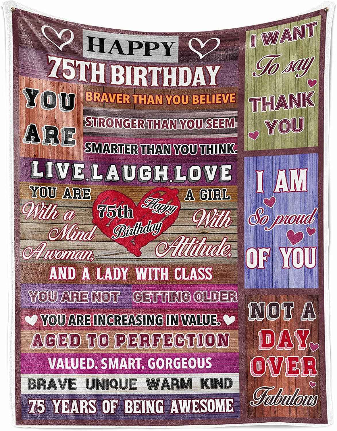 75th Birthday Blanket For Women 1947 Anniversary Idea Present 75 Year Old Birthday Decorations Cozy Fleece Sherpa Throw Blankets