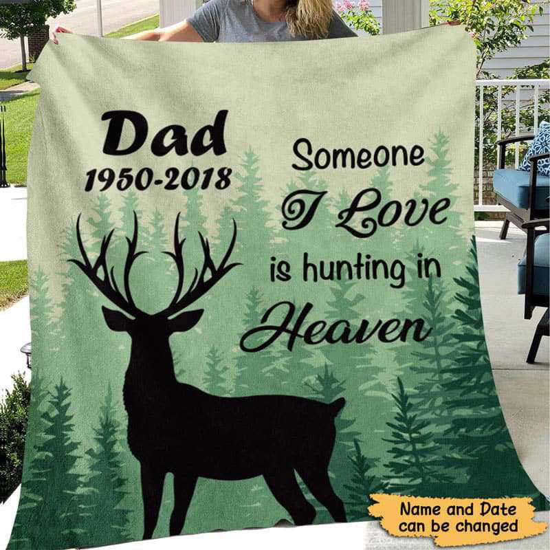 Hunting On Heaven Personalized Fleece Blanket