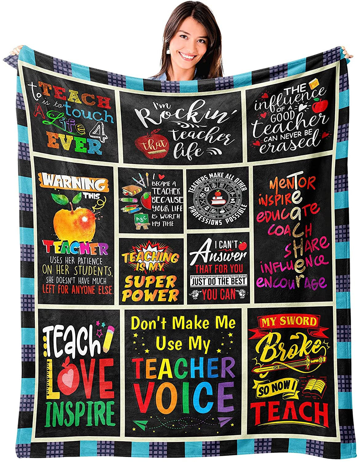 Teacher Blanket Gifts for Teachers, Blankets for Teacher, Gifts for Home Bed Sofa Christmas Birthday Back to School Teachers' Day Gift Idea
