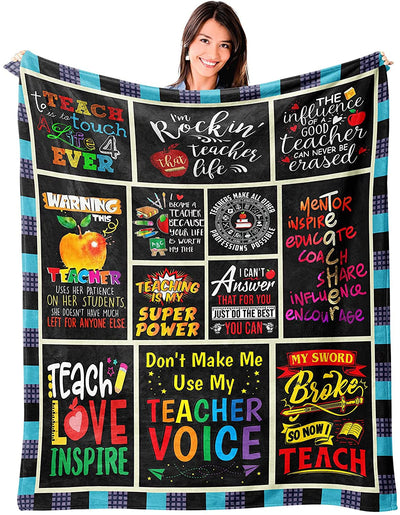 Teacher Blanket Gifts for Teachers, Blankets for Teacher, Gifts for Home Bed Sofa Christmas Birthday Back to School Teachers' Day Gift Idea