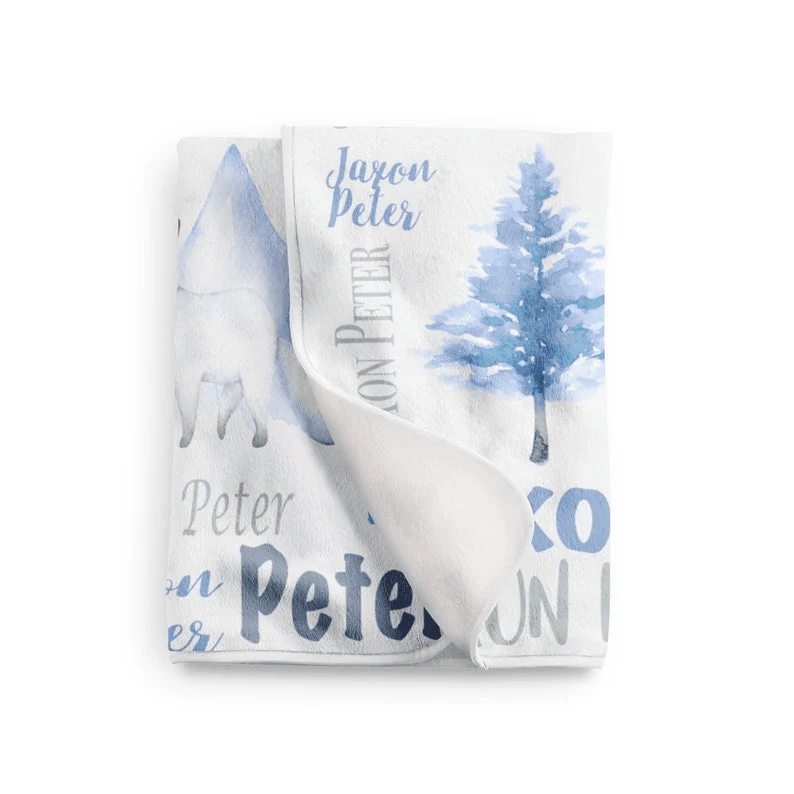 Personalized Baby Blanket Personalized Arctic Animal Polar Bear Baby Boy Blanket In Fleece Minky Or Sherpa. Perfect Baby Gift!