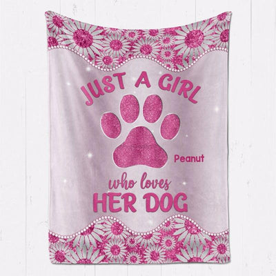 Dog Mom Metal Pattern Personalized Fleece Blanket