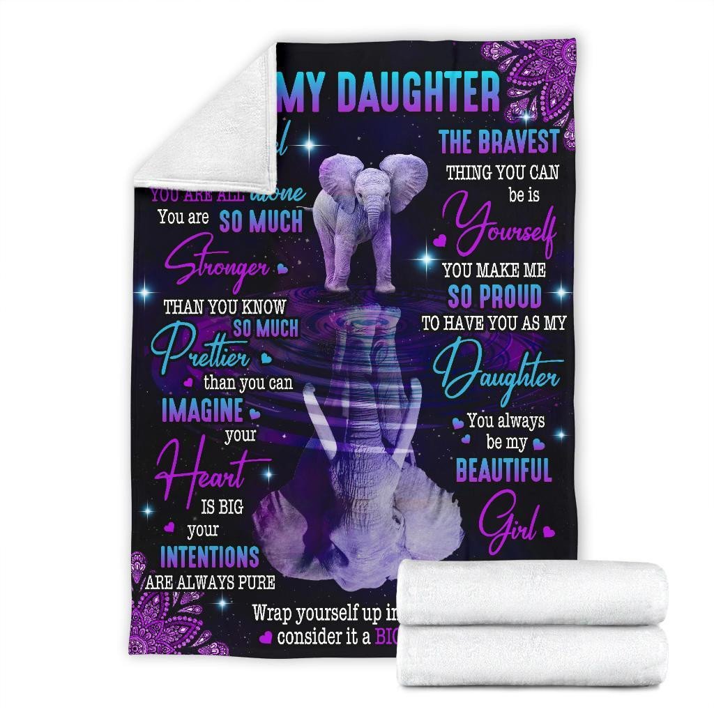 To My Daughter - Never Feel That You Are All Alone Elephant Blanket