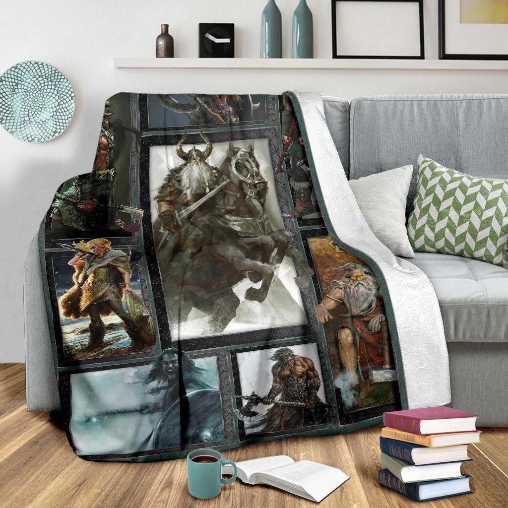 Viking Warrior Gift For Viking Lover Fleece Blanket