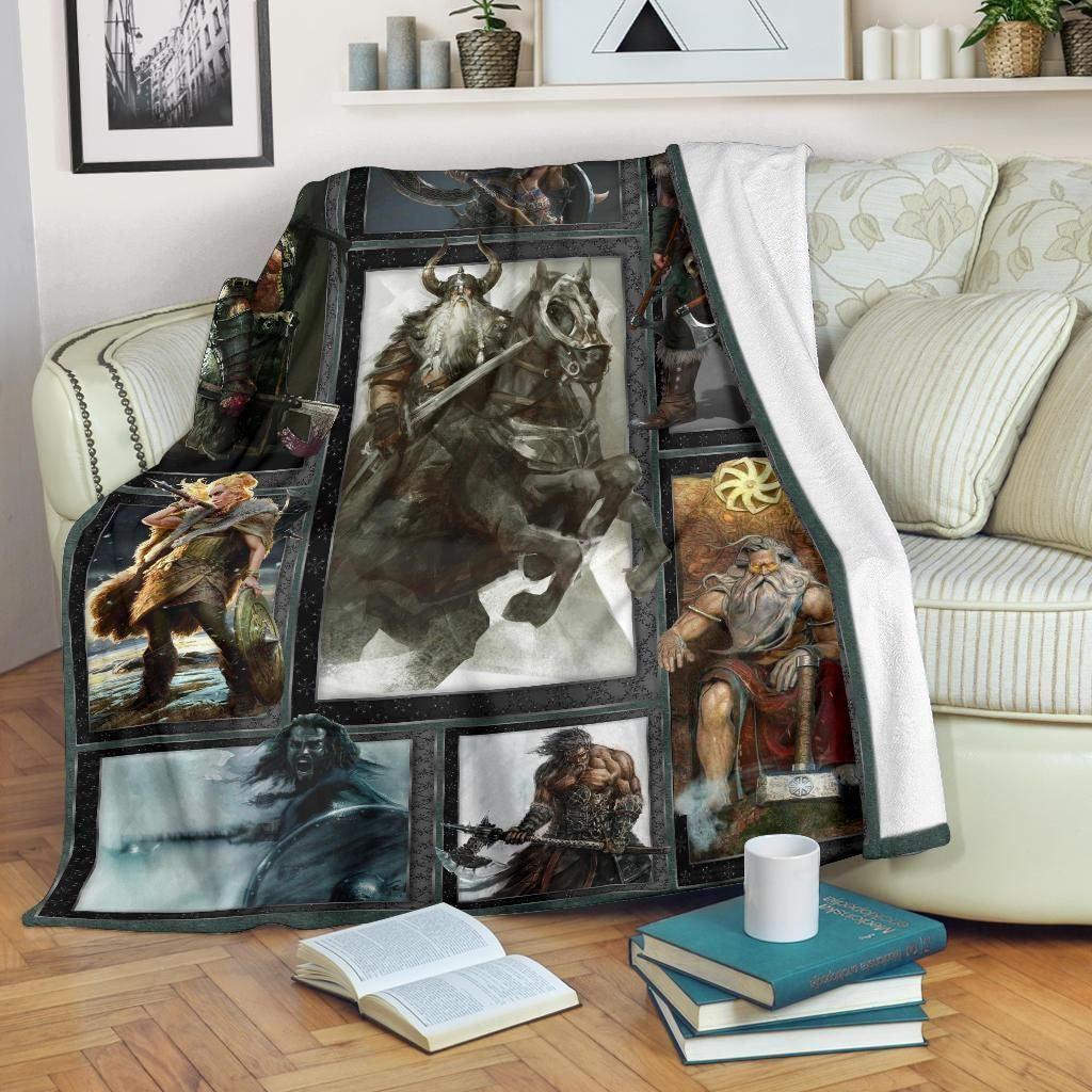 Viking Warrior Gift For Viking Lover Fleece Blanket