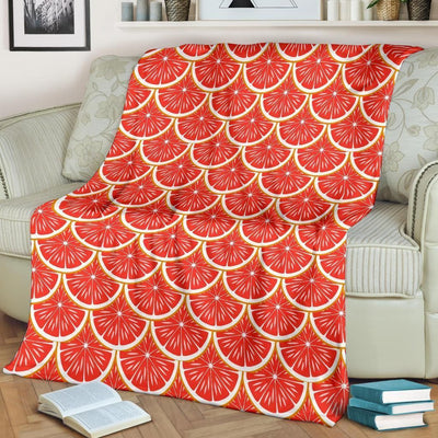 Aesthetic Grapefruit Pattern Print Design Fleece Blanket