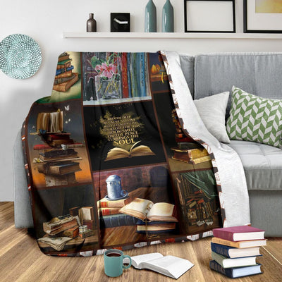 I Love Reading For Book Lovers Printed Fleece Blanket