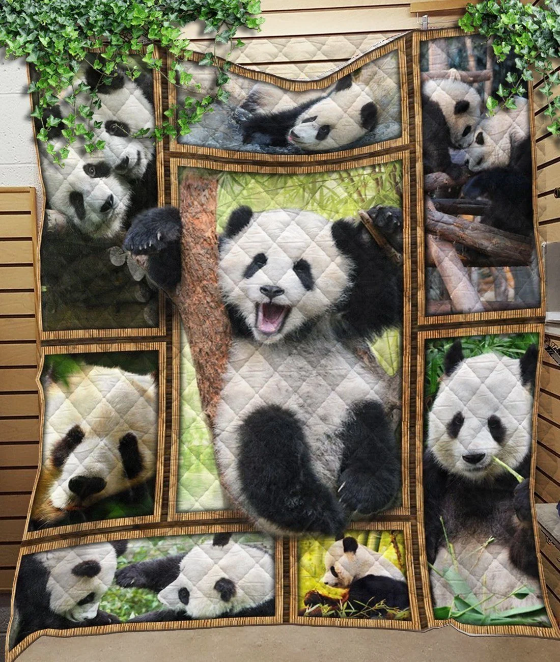 Cute Panda Emotion Gift For Panda Lovers Quilt Blanket