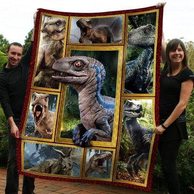 Baby Dinosaur Wild And Free Fleece Blanket Gift