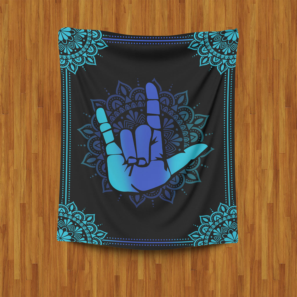 Sign Language Namaste Printed Fleece Blanket