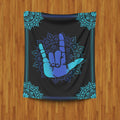 Sign Language Namaste Printed Fleece Blanket
