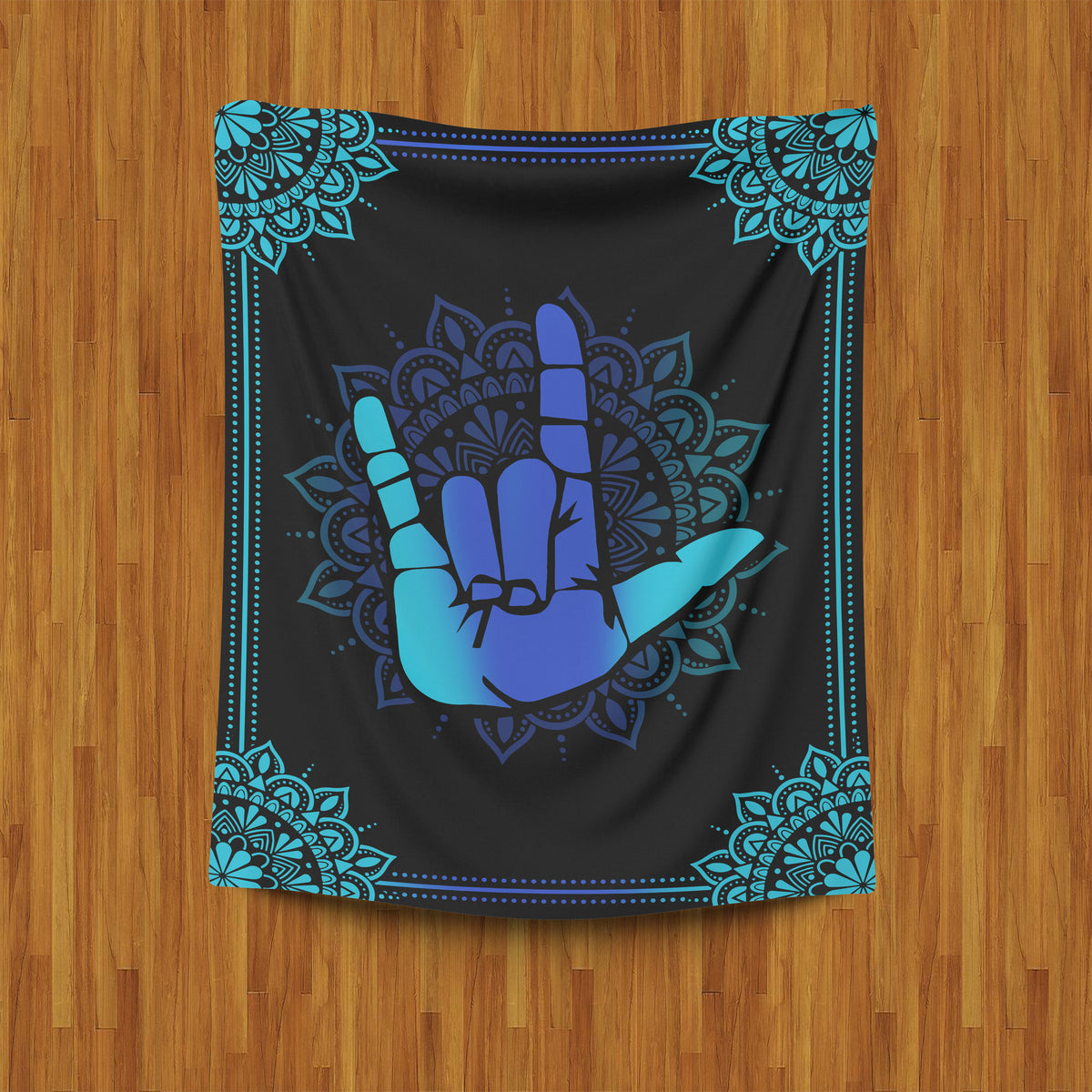 Sign Language Namaste Printed Fleece Blanket
