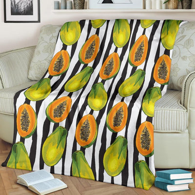 Tropical Fruit Yummy Papaya Pattern Fleece Blanket