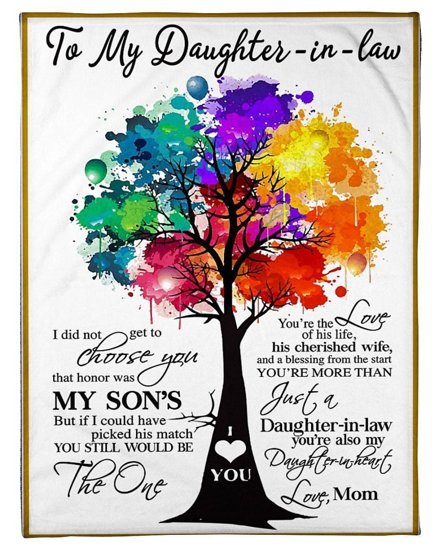 You Are Also My Daughter-in-heart Quote Gift For Daughter-in-law From Mom Fleece Blanket