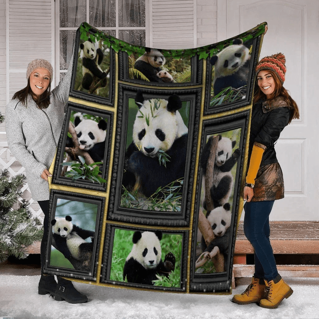 3d Panda Wild Animals Fleece Blanket