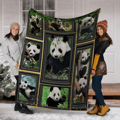 3d Panda Wild Animals Fleece Blanket