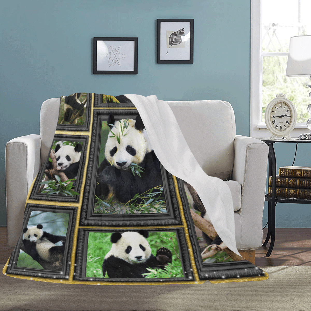 3d Panda Wild Animals Fleece Blanket