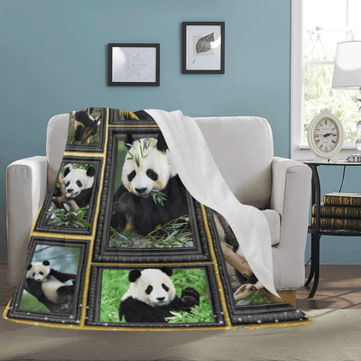 3d Panda Wild Animals Fleece Blanket