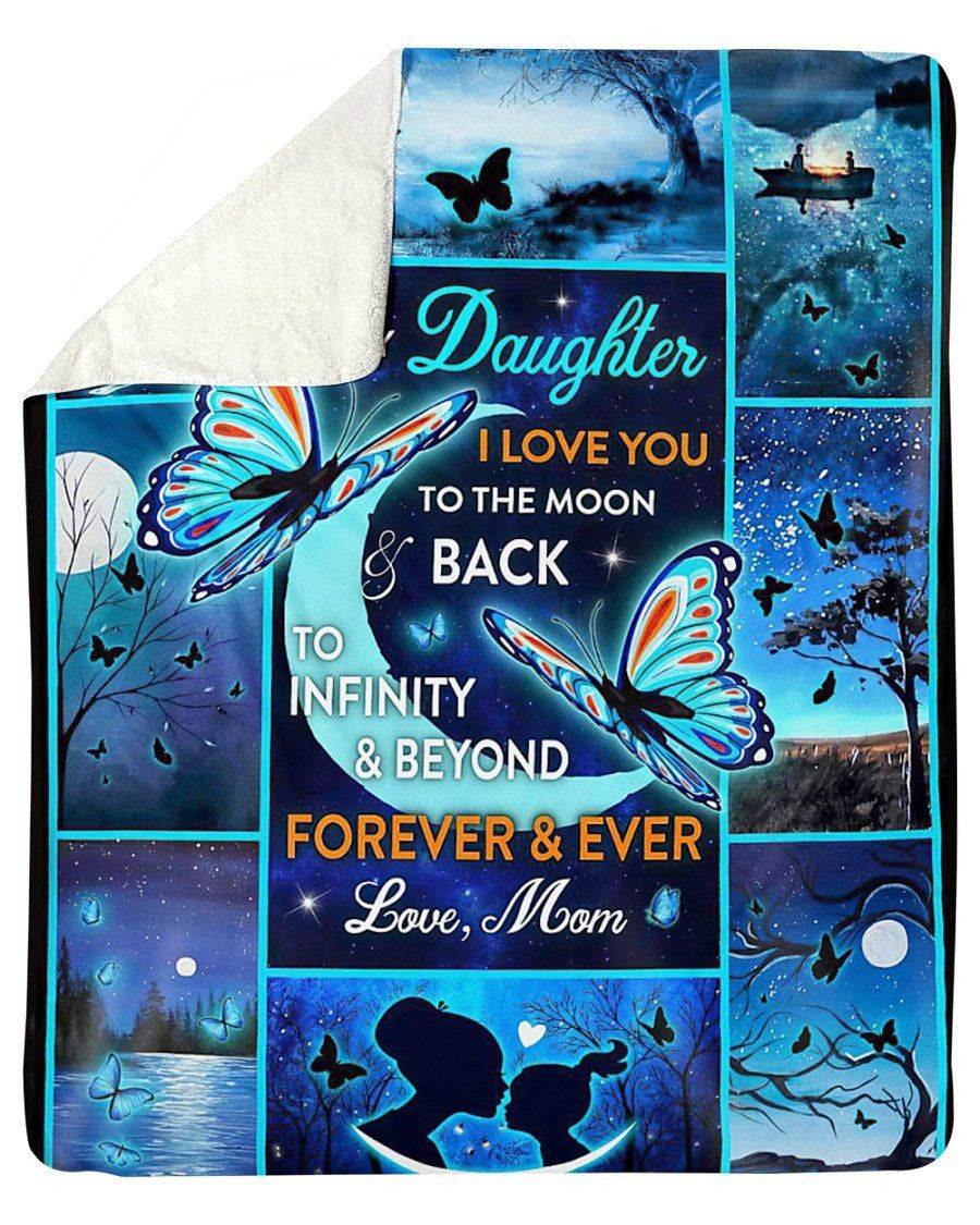 I Love You To Infinity And Beyond Forever And Ever Great Gift For Daughter Fleece Blanket