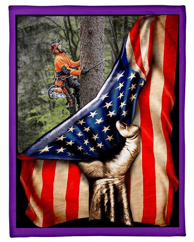 Arborist American Flag Fleece Blanket