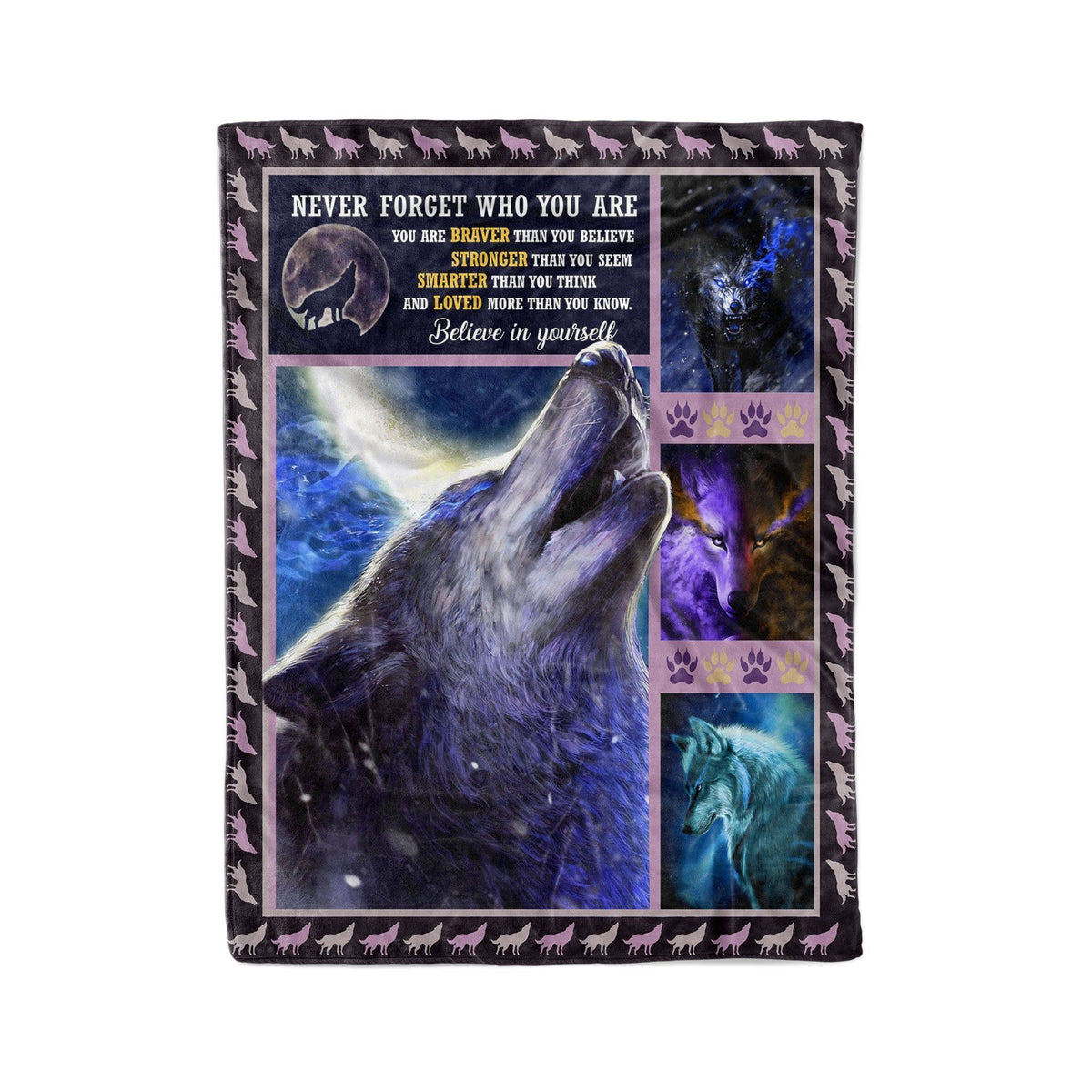 Howling Wolf Quote Native American Soft Fleece Blanket Gift