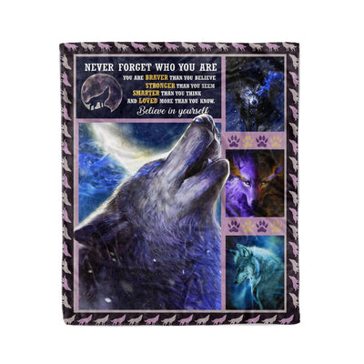 Howling Wolf Quote Native American Soft Fleece Blanket Gift