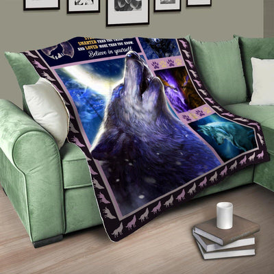 Howling Wolf Quote Native American Soft Fleece Blanket Gift