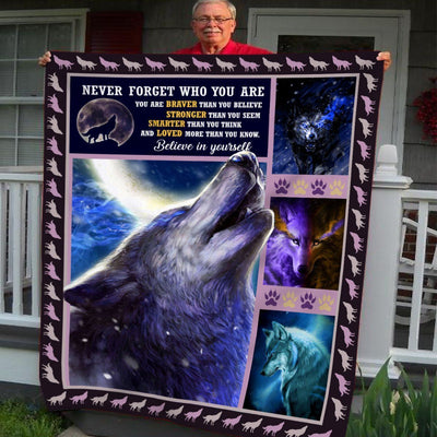 Howling Wolf Quote Native American Soft Fleece Blanket Gift