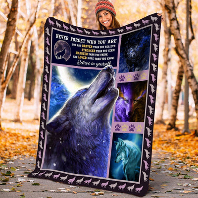 Howling Wolf Quote Native American Soft Fleece Blanket Gift
