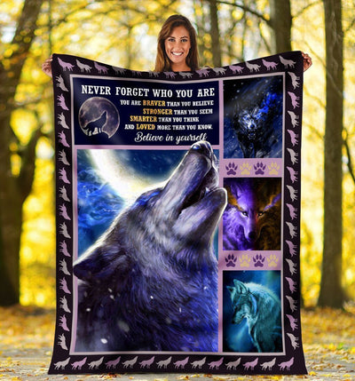Howling Wolf Quote Native American Soft Fleece Blanket Gift