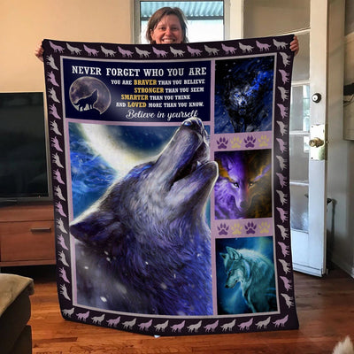 Howling Wolf Quote Native American Soft Fleece Blanket Gift